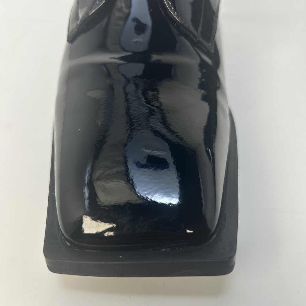 Castamere Womens Patent Leather Ankle Boots Square Toe Lace Up Size 9M NIB Black - Picture 12 of 16